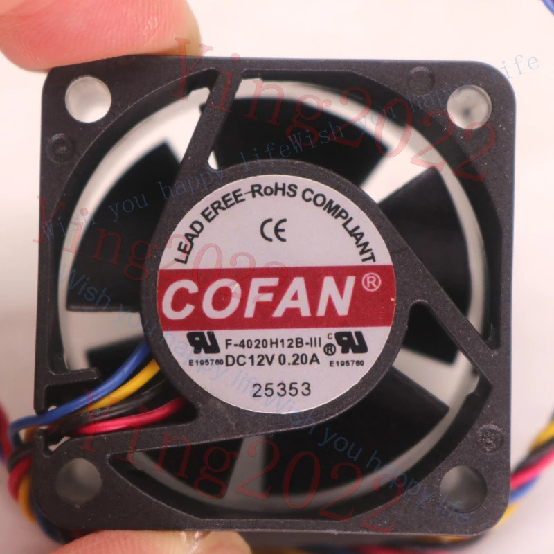 V+ 1PC New FOR COFAN F-4020H12B-III 12V 0.20A 3-wire Chassis Cooling Fan#QW