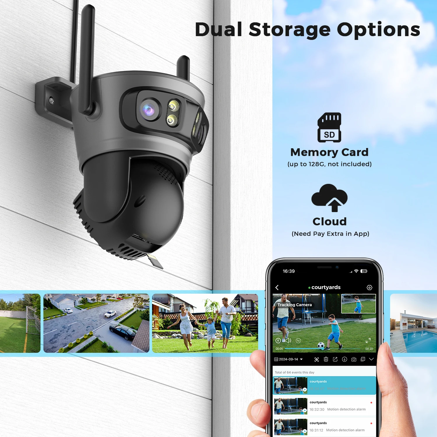 20MP 8K Four Lens Three Screens 10X Zoom Home Surveillance Camera Wifi Camera 10MP 5K Security Protection Auto Tracking Outdoor