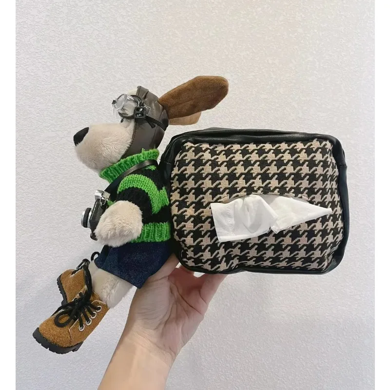 Hangende Autostoel Tissue Bag Met Riem Multifunctionele Tissue Box Schattige Puppy Decoratie Pop Hanger Accesorios