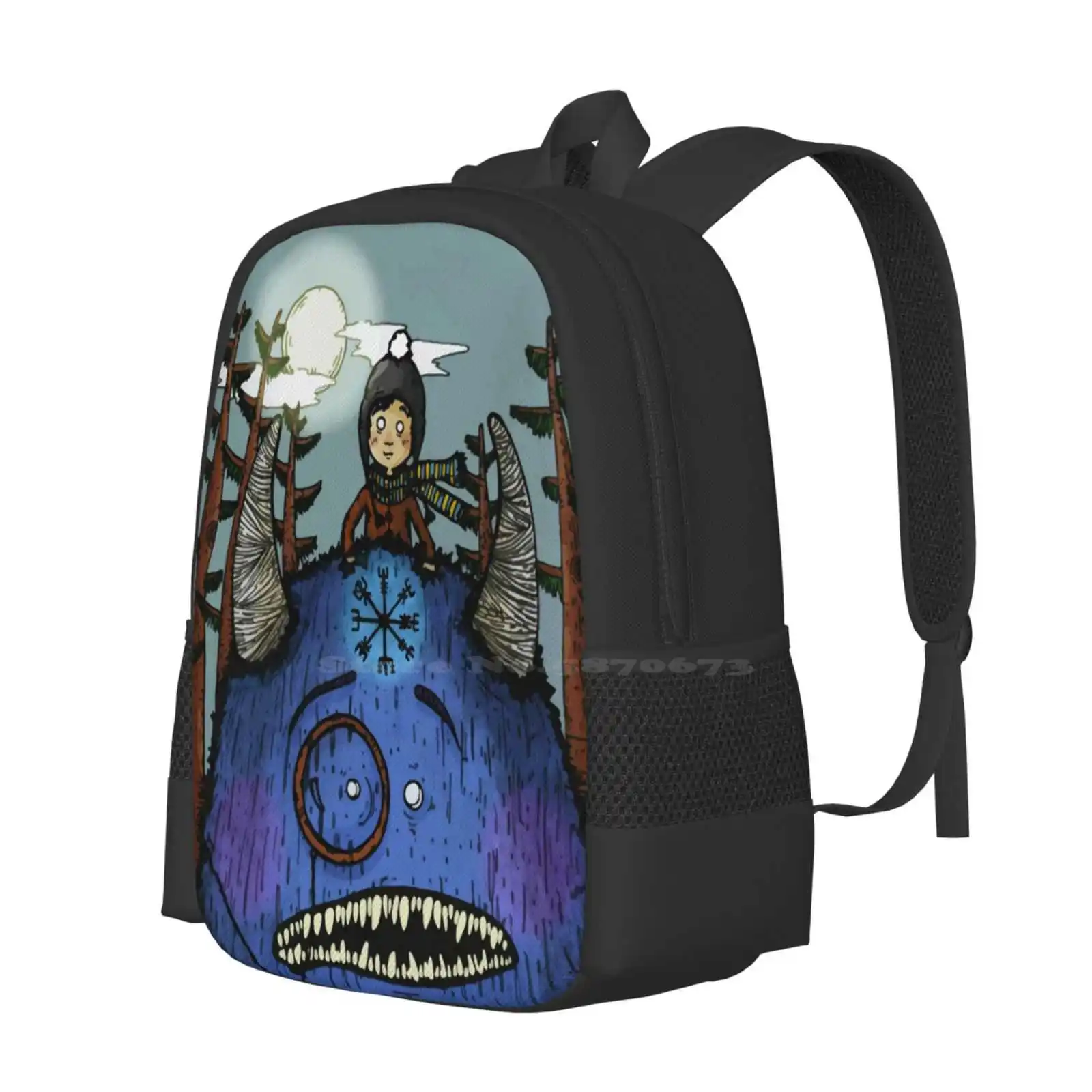 Drive Me Wild Hot Sale Backpack Fashion Bags Dream Blue Creatures Surrealism Macabre Cute Aurora Kids Fairytail Colorful Travel