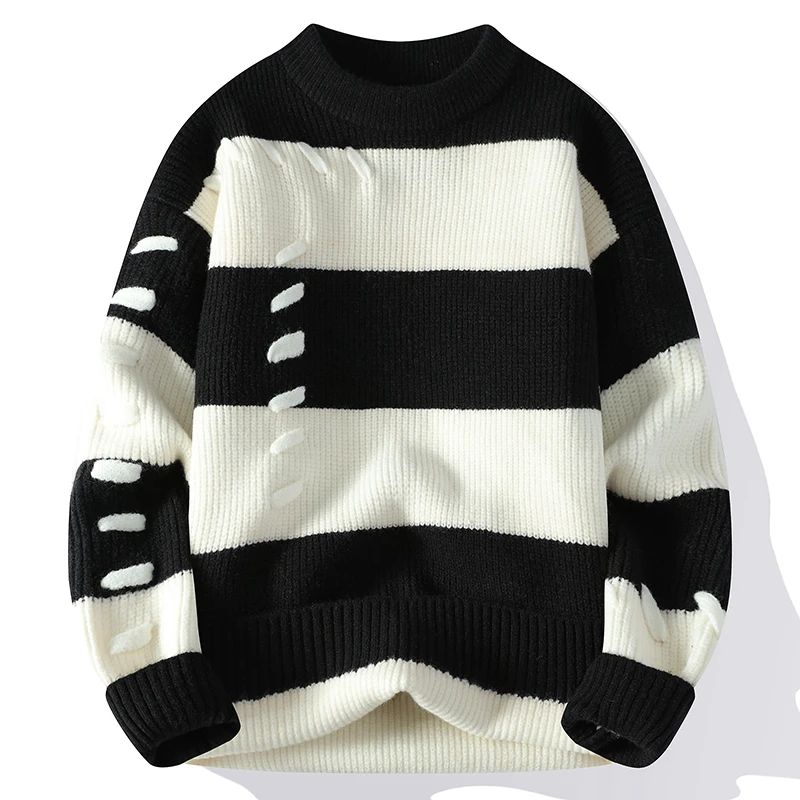 2024 winter new style men's sweater knitted long sleeve Warm Men Fashion Sweaters Thicken Warm wool pullovers Sweater male