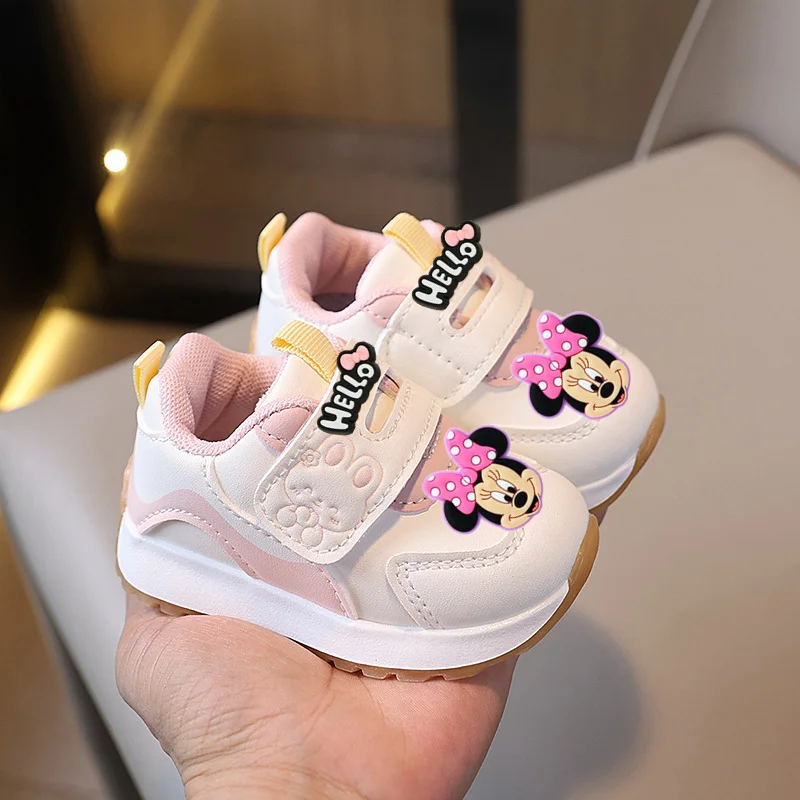 

Gir Baby Soft Sole Sneakers Kids Velcro Forrest Gump Casual Shoes Disney Boy Non-Slip Running Shoes Mickey Mouse Toddler Shoes