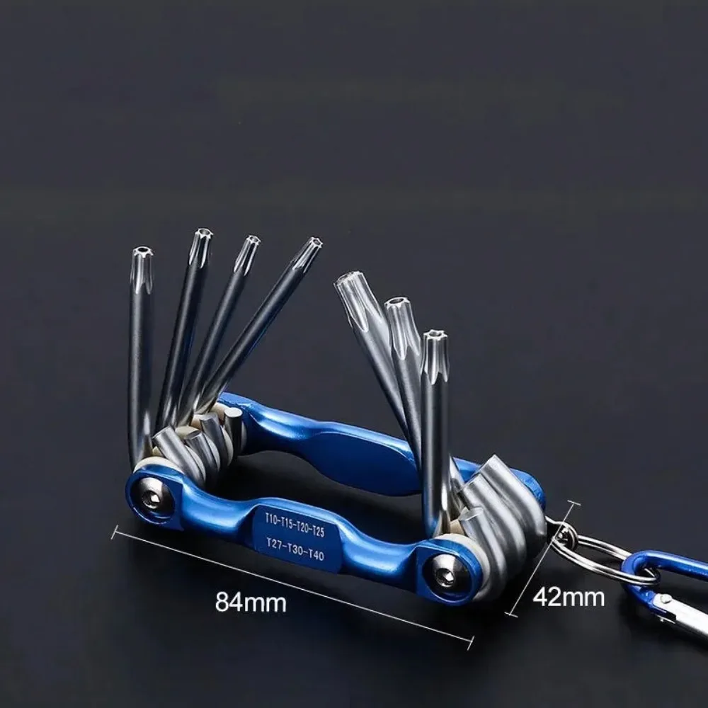 

Metal Handle Portable Folding Hex Wrench 8 in 1 Screwdriver Torx Hexagonal Spanner Removal Tool Multifunctional