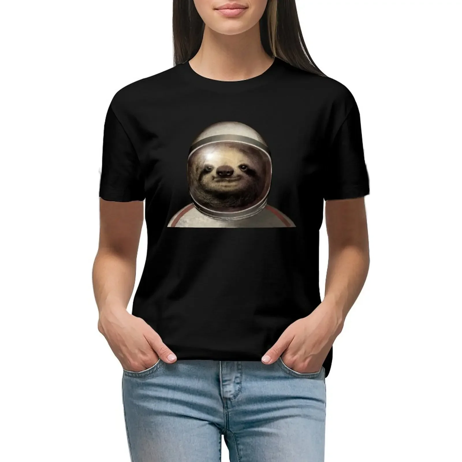 

Space Sloth T-Shirt vintage clothes anime anime clothes lady clothes workout shirts for Women loose fit