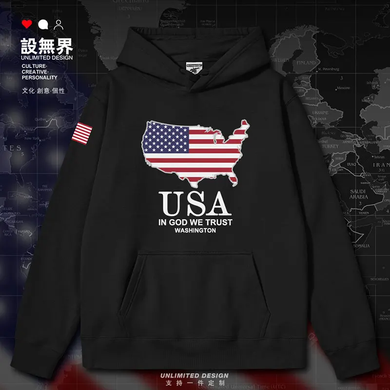 

USA National Map mens hoodies pullovers long sleeve new streetwear for men men Sportswear Coat clothing clothes autumn winter