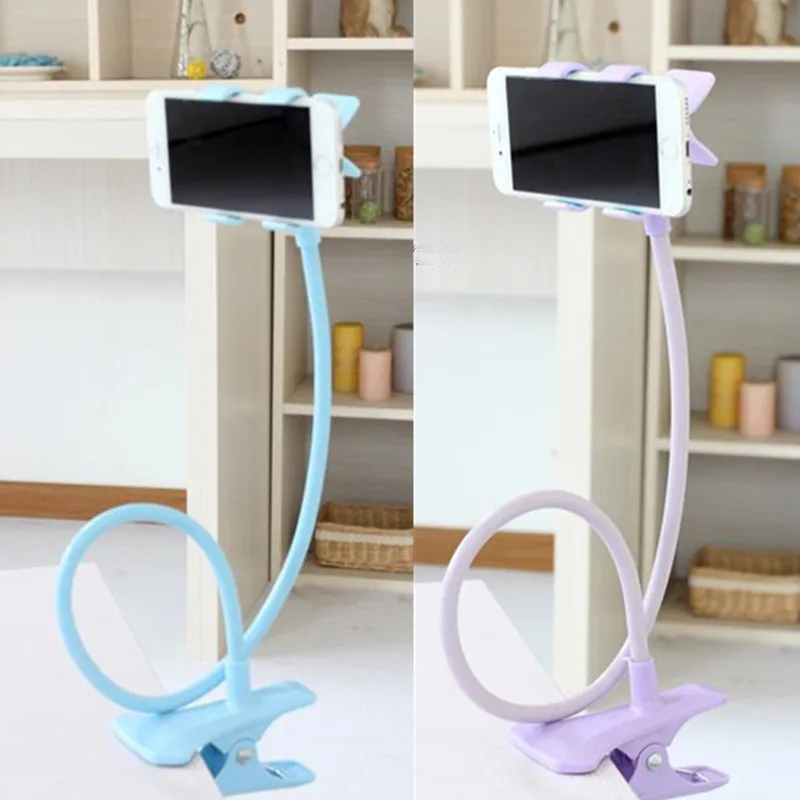 Portable Lazy Mobile Phone Gooseneck Stand Holder Stents Flexible Bed Desk Table Clip Bracket for Phone Flexible Holder Arm