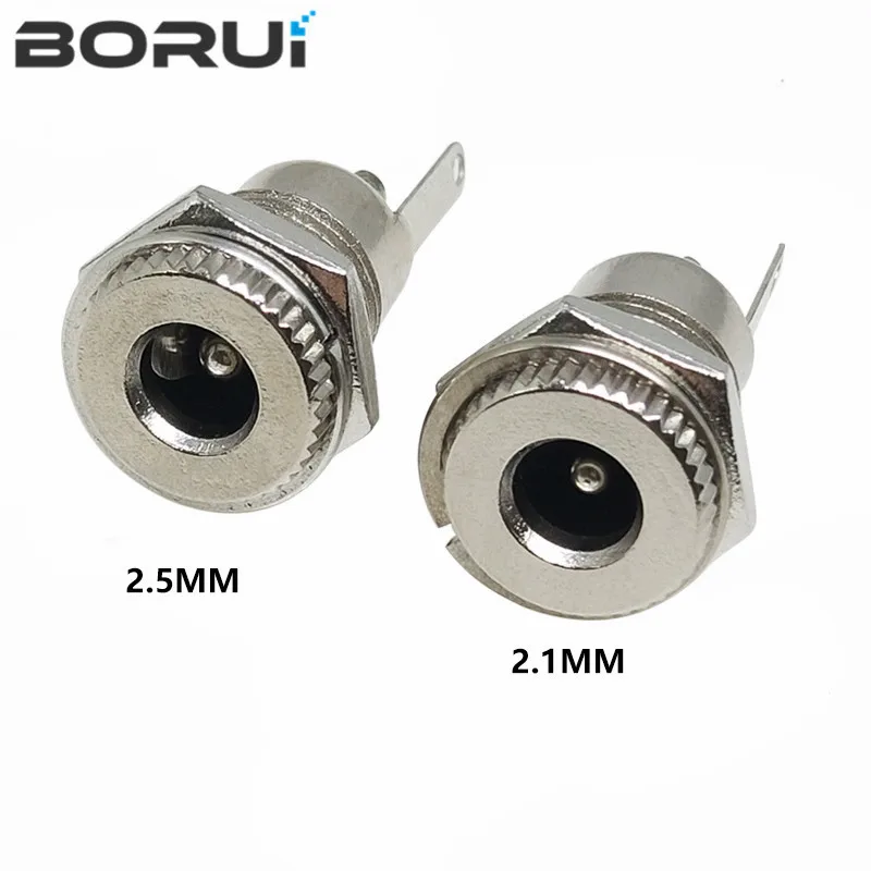 DC099 5.5 mm x 2.1mm DC Power Jack Socket Female Panel Mount Connector Metal DC-099 Open Hole 11MM 5.5*2.1 5.5*2.5