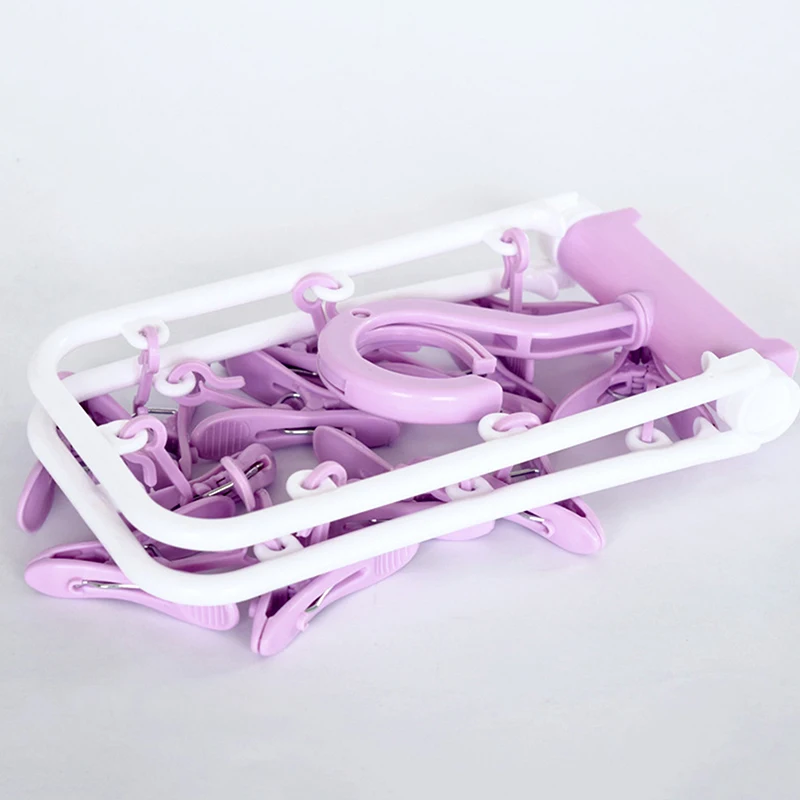 1pc 12 Clip Clip per l'asciugatura dei calzini per uso domestico appendiabiti multifunzionale pieghevole stendibiancheria da viaggio stendibiancheria appendiabiti