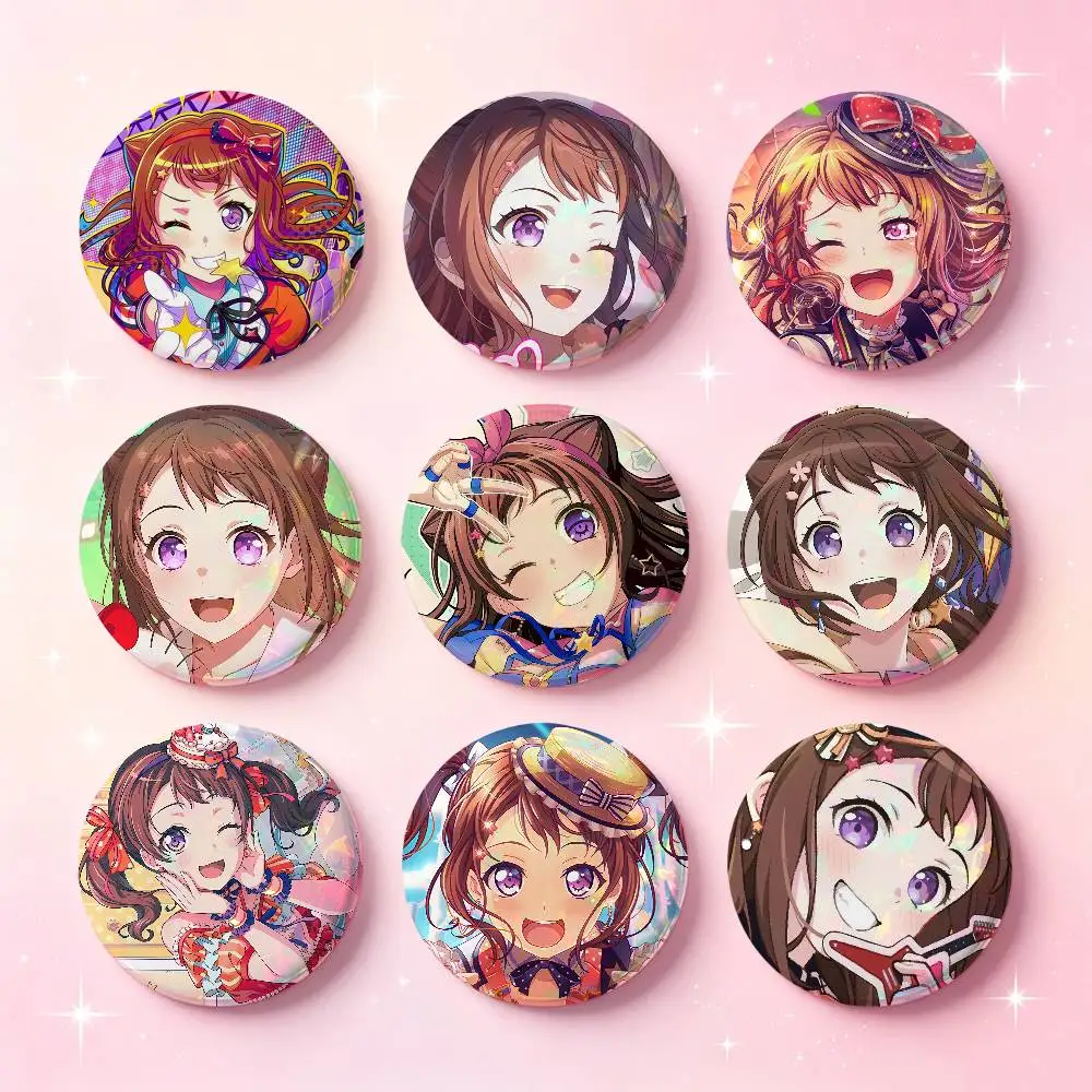 Toyama Kasumi BanG Dream Anime Badges Button Round Creative Pin Brooch Badge Bag Decor Accessories Fans Collect Friends Gifts