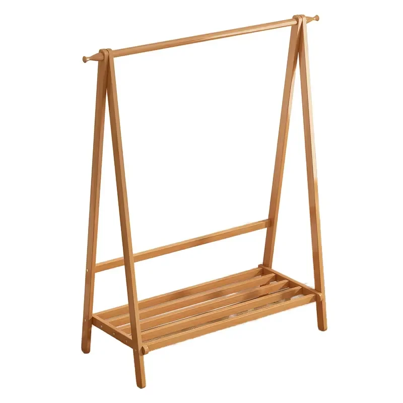 Elegant Bamboo Coat Hangers for Living Room Clothing Store Display Rack Organizer