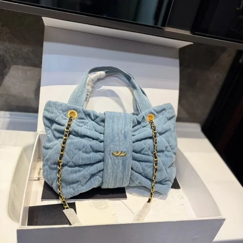 

designer handbag luxury shoulder bags Cashmere purses bowknot handbags Cowboy crossbody bag Pink wool bow bag herringbone