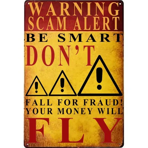 Metal Sign Preventing Telephone Fraud Funny Tin Sign Art Poster Wall Decor