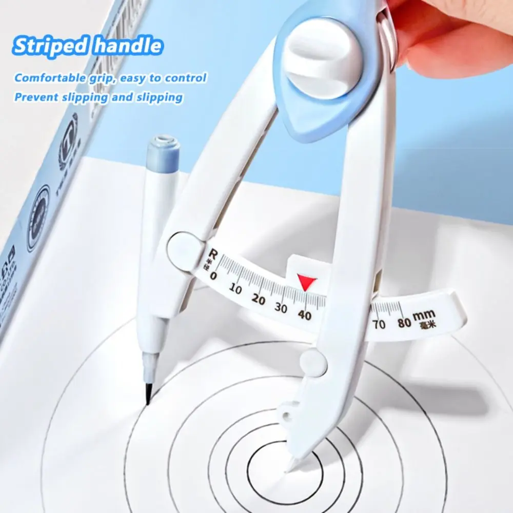 New 1-13cm Diameter Digital Display Compass With Scale Press Type Students Compass With 6pcs Refills Drawing Circles Tool Gift