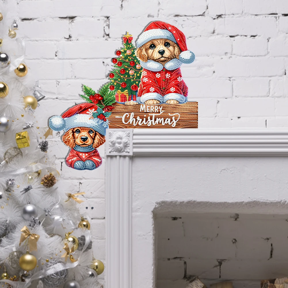 

Рождественская алмазная живопись своими руками, украшение для деревянной двери для подарков Feiend (Дед Мороза)