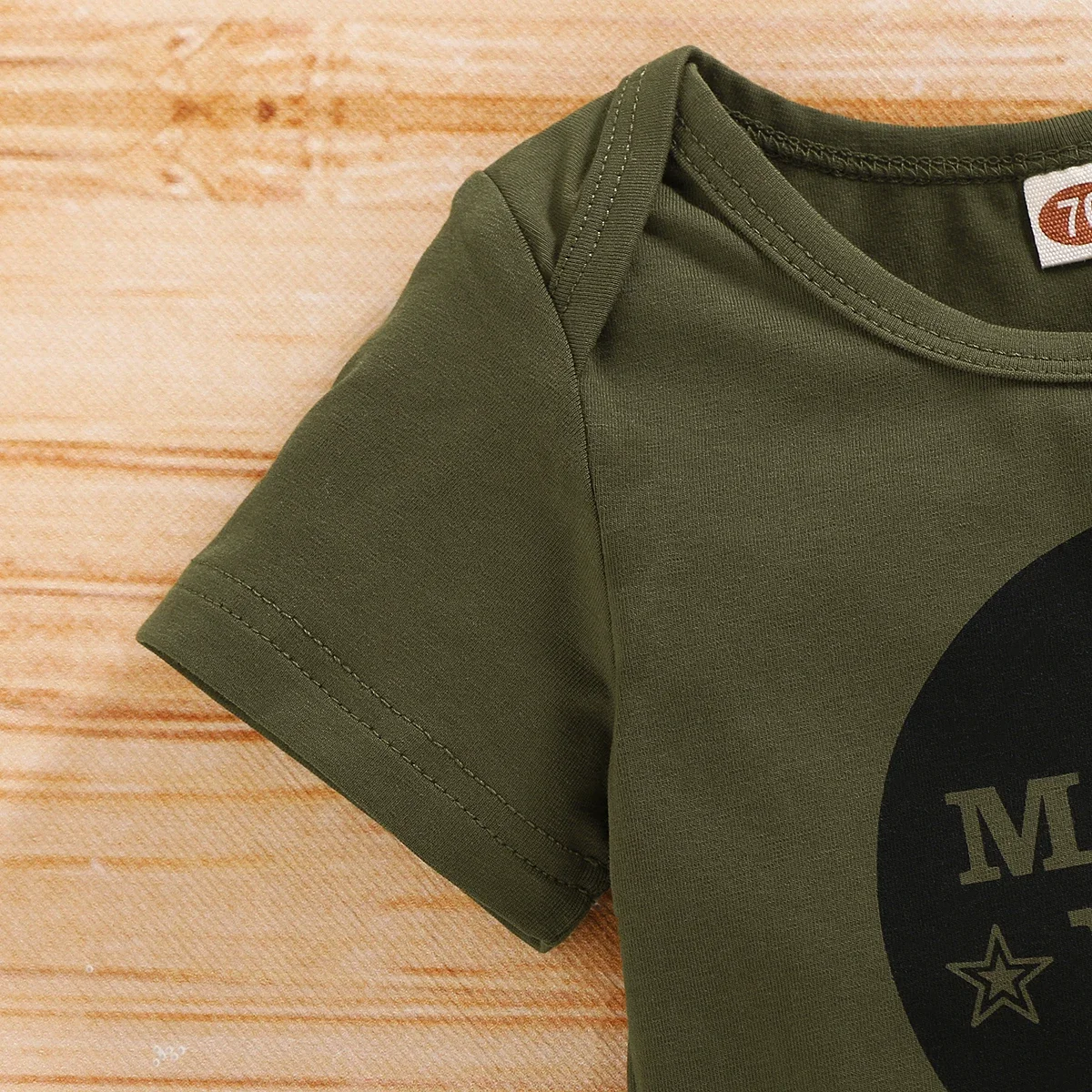 Summer 0-1 Years Old  Infant  Baby Boys  Letter Printing  Top  And Camouflage Printed Pants Casual 2-Piece Set