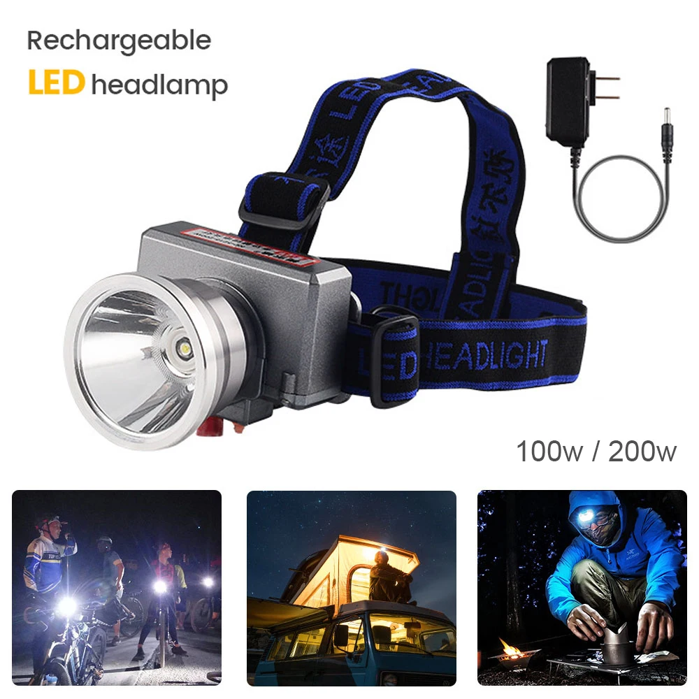 

Rechargeable Large Capacity LED Headlamp Strong Light Camping Lamp Outdoor Waterproof Head Mounted Night Fishing