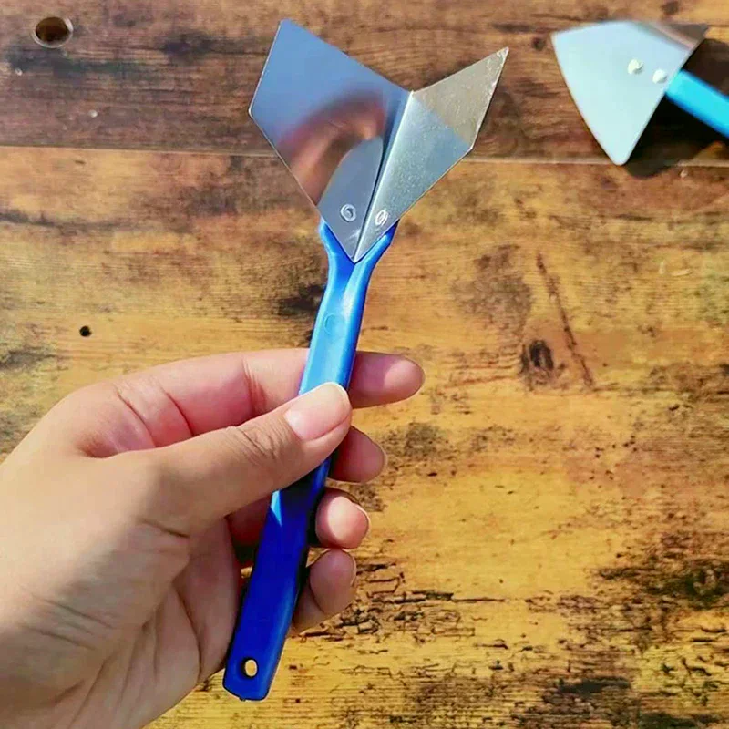 Stainless Steel Spatula Sealing Tools Corner Trowel Plastic Handle Trowel Painting Putty Internal External Corner Putty Scraper