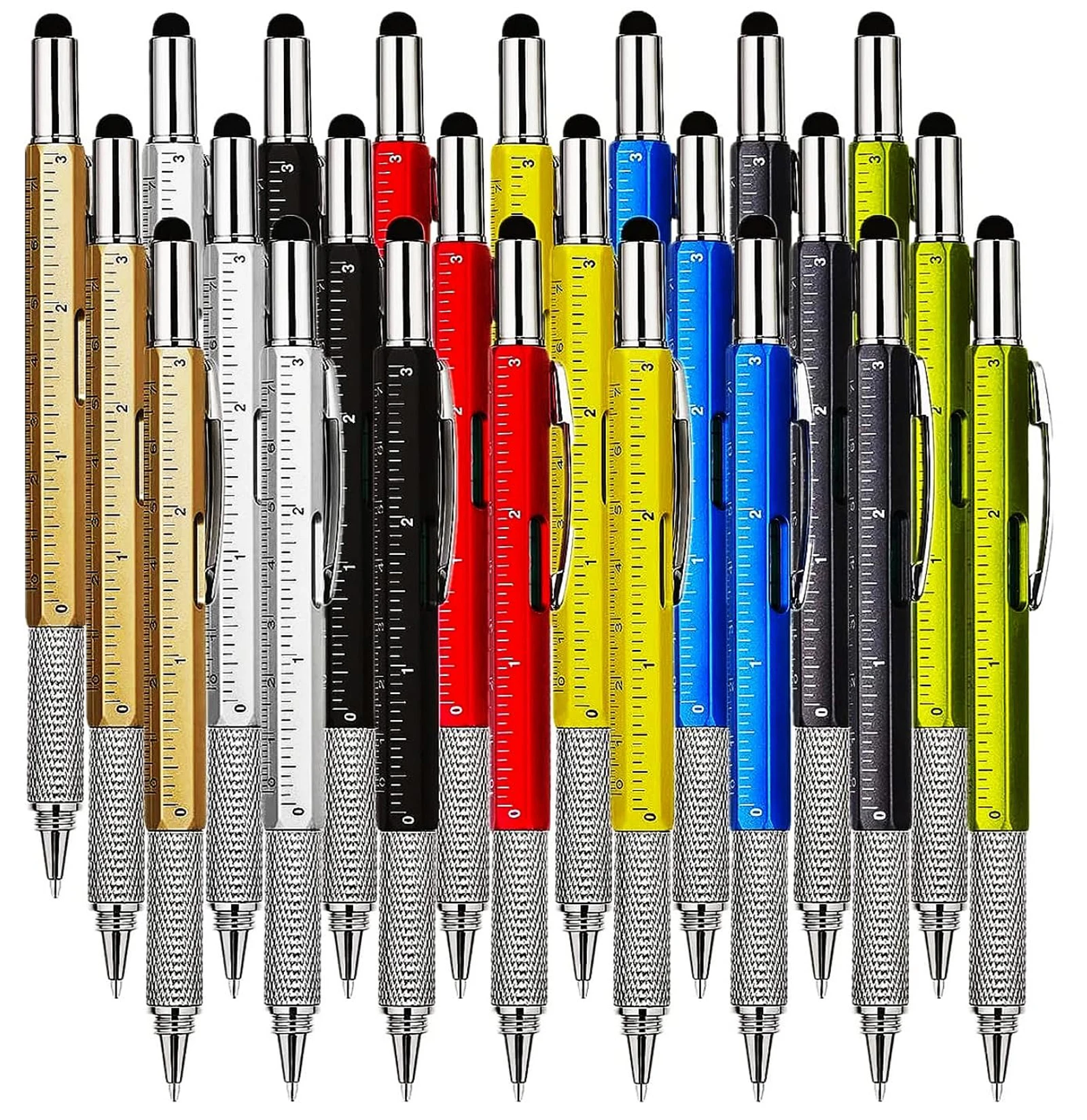 56Pcs Multifunction Ballpoint Pen with Handheld Tool Measure Technical Ruler Screwdriver Touch Screen Stylus Spirit Level