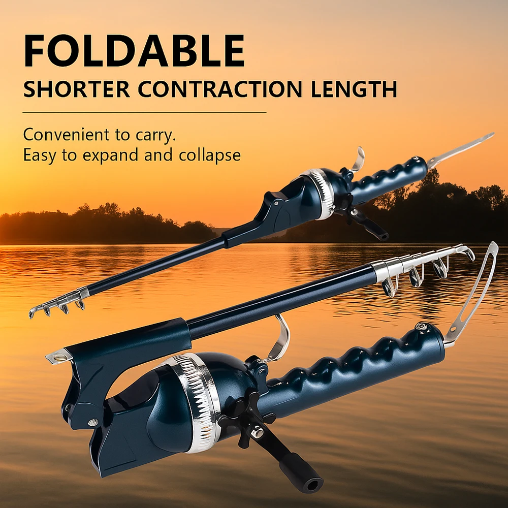 New Portable Telescopic Fly Rod & Reel, Compact Folding Fishing Rod for Outdoor Adventures – Mini Travel Fishing Gear