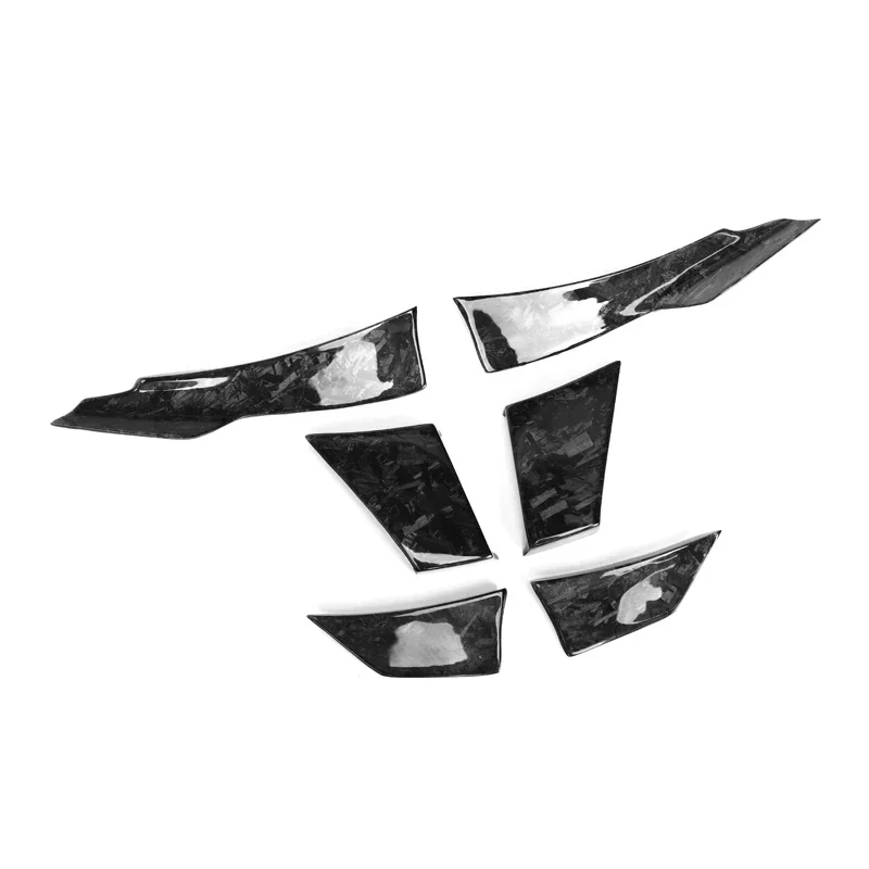 For BMW M3 M4 F80 M4 F82 F83 Forged Carbon fiber MAD Side Splitter Front Bumper Lip Fin Canard Sticker 2014-2019