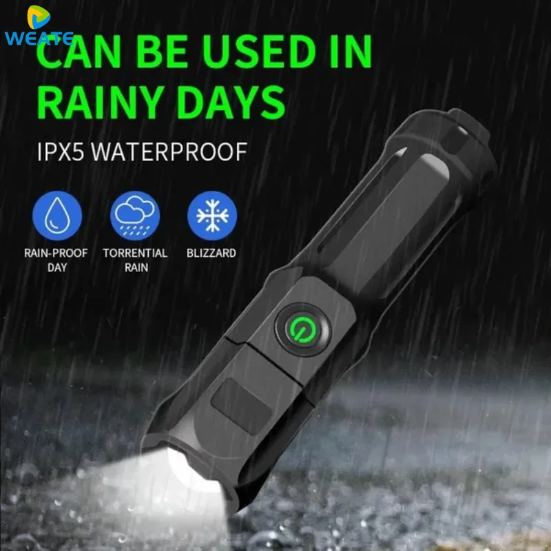 Powerful LED Flashlight 100000 Lumen Tactical Flashlights Rechargeable USB 18650 Waterproof Zoom Fishing Hunting LED Flashlight