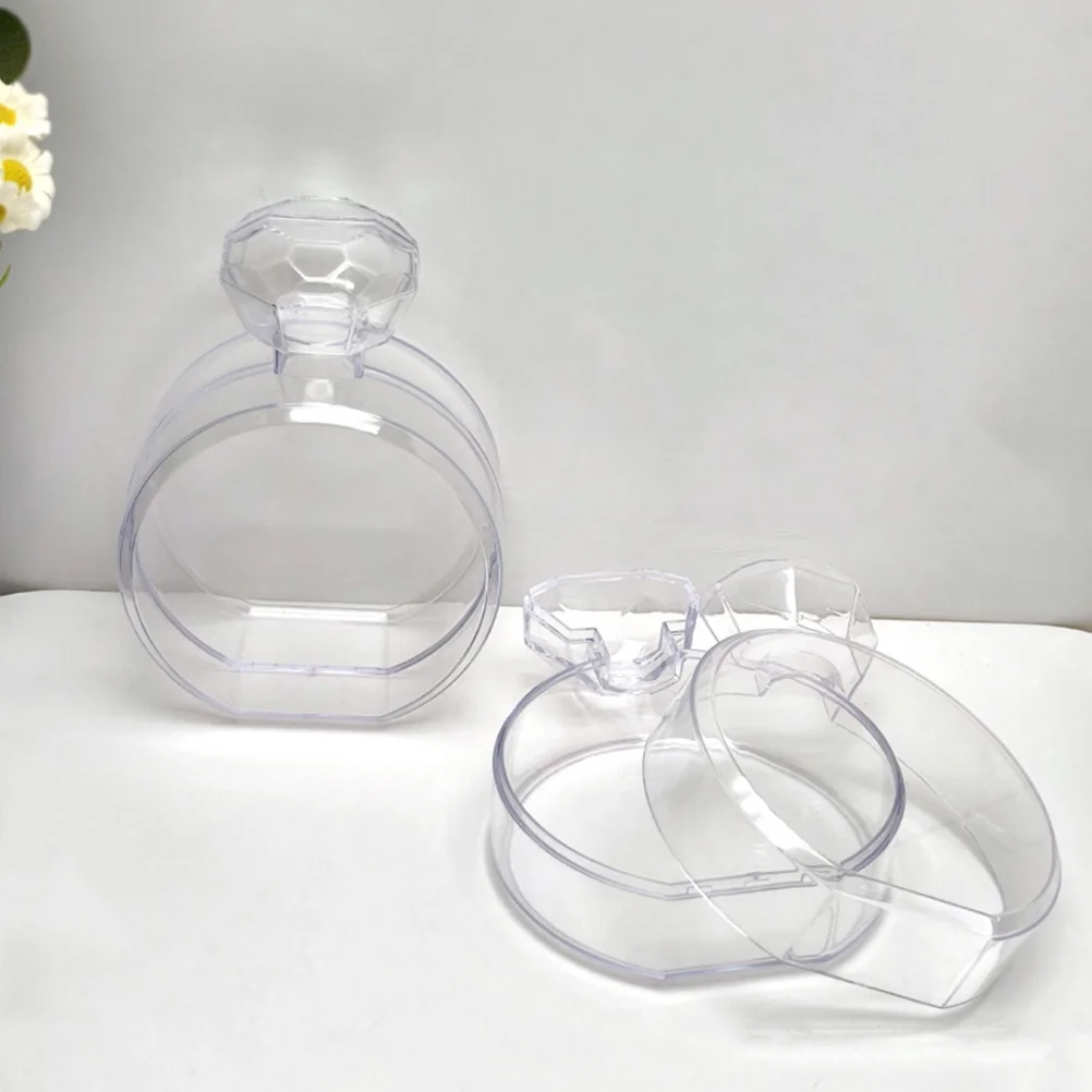 

2Pcs Diamond Storage Box Creative Perfume Bottle Shape Jewelry Organizer Travel Case Rings Earrings Bracelets Accessories Holder