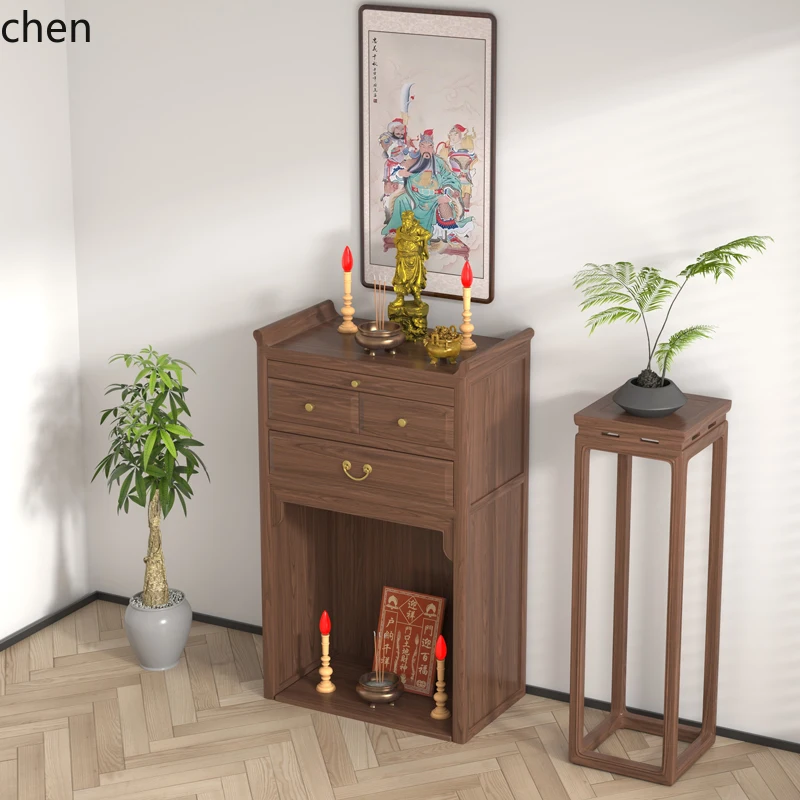 

F1 Landlord Cabinet Buddhist Niche Guanyin Supply Modern God of Wealth Small Supply Table Dual-purpose Storage Tribute Table