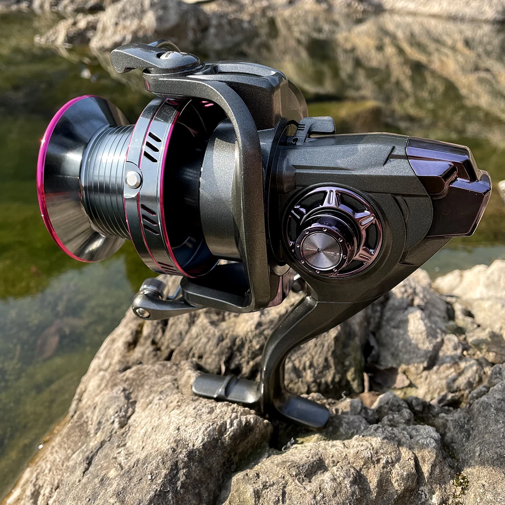 GHOTDA Spinning Fishing Reel with Large Spool Strong Body Saltwater Spinning Fishing Reel YO 9000 10000 12000