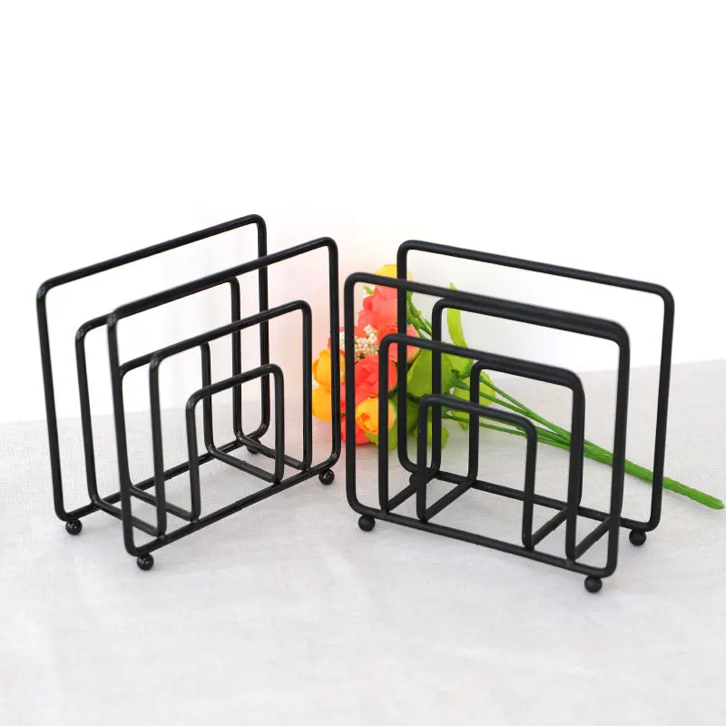 Standing Holder Tissue  Electroplated Multifunctional Iron Square Paper Napkin Home Supply