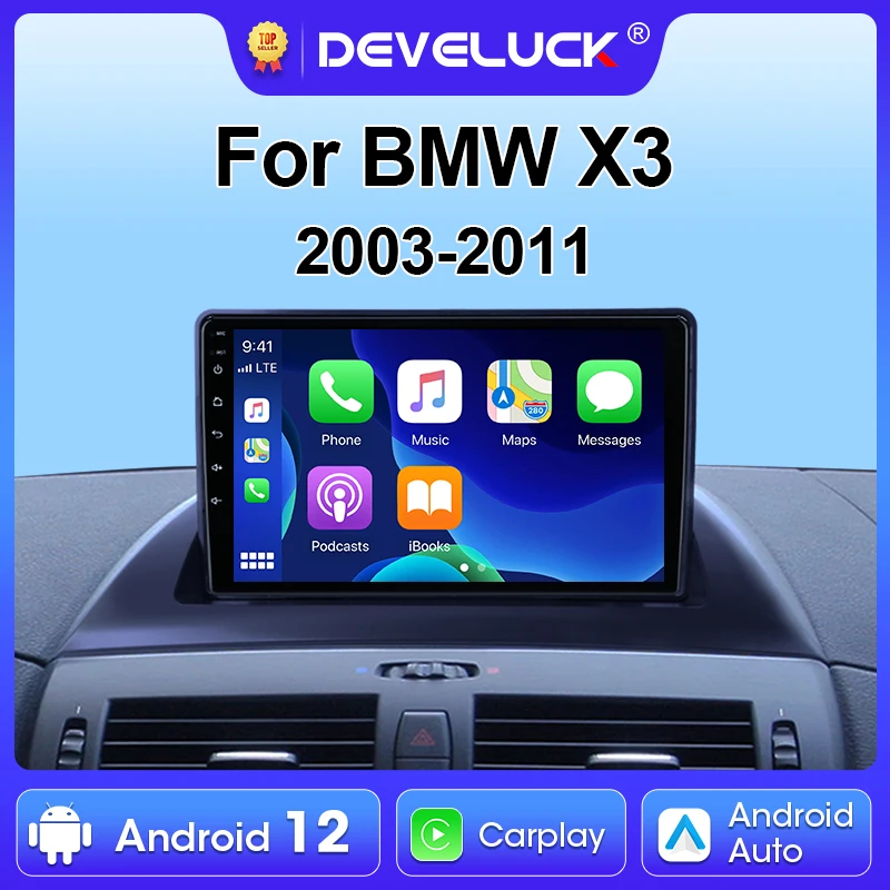 Para BMW X3 E83 2003 - 2011 2 Din Android 12 Radio de coche navegación GPS 4G WIFI Carplay sistemas inteligentes para automóvil Autoradio inteligente