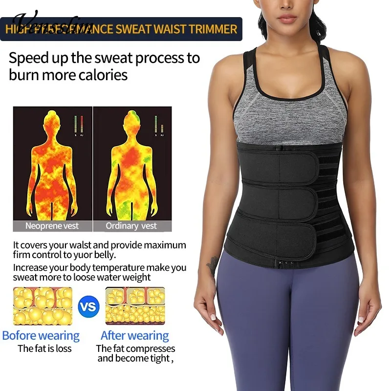 Waist Trainer for Women Neoprene 3 Strap Cincher Corset Trimmer Slimming Belt Body Shaper Workout Sport Girdle Faja Shapewear