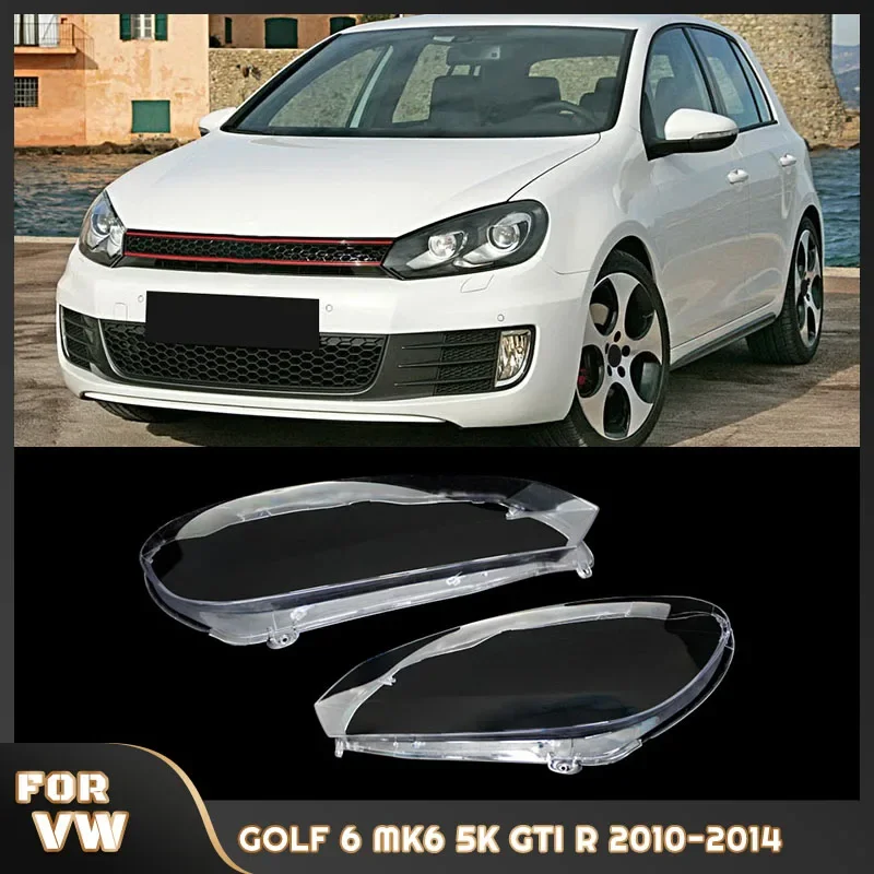 

1 Pcs Car Front Headlight Lens Cover For VW Golf 6 MK6 GTI R 2010-2014 Auto Lampshade Covers Housing Transparent