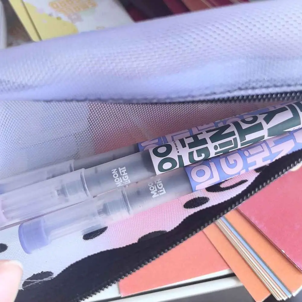 New Transparent Mesh Pen Bag Zipper Star Print Cosmetic Bags Lightweight Portable Makeup Brush Case Travel Accessories