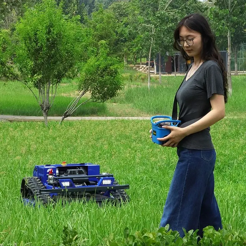 Customized Dual Purpose Remote Control Lawn Mower For Mountain Rice Terrace Fruit Terrace Ridge Weeding Straw Mulching No Mud