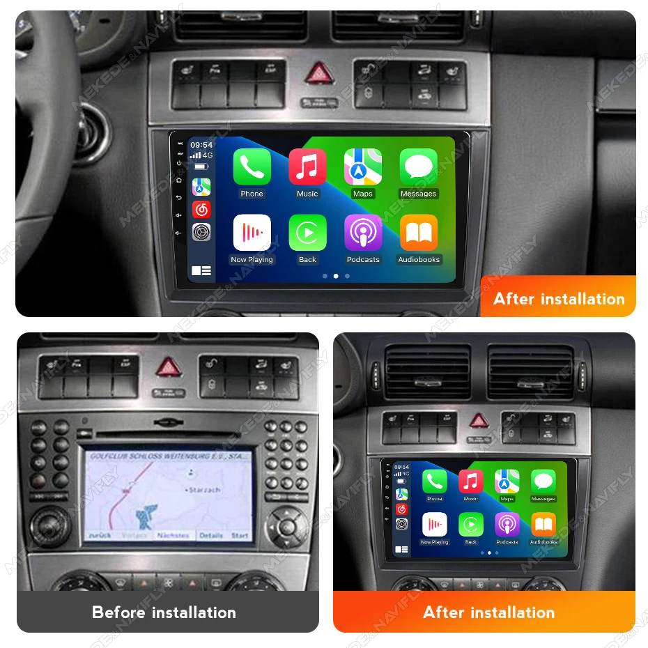 MEKEDE Car Intelligent Sytems Radio Carplay For Mercedes Benz C-Class W203/CLC W203 2005-2009 Car Stereo Multimedia Video Player