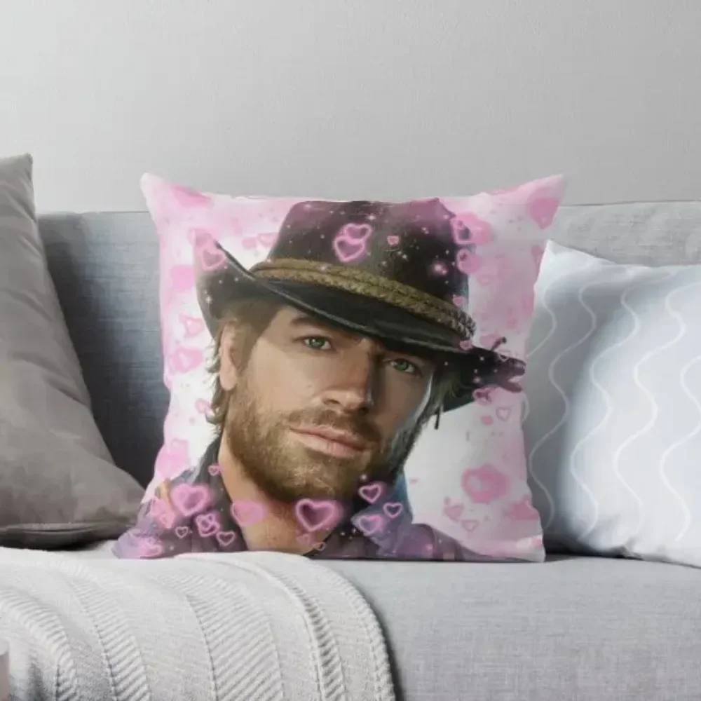 

Arthur Morgan Hearts Printing Throw Pillow Cover Decor Wedding Cushion Soft Bed Fashion Sofa Pillows not include One Side