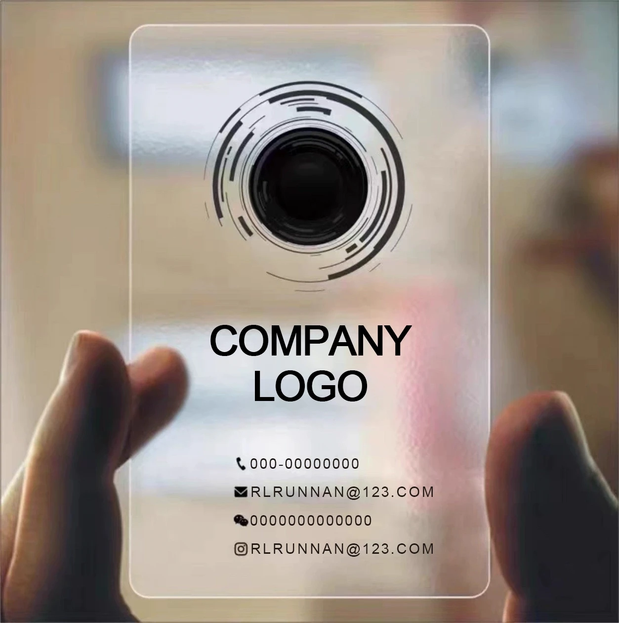 Custom Transparent PVC Business Card Waterproof for Small Business Personalized Logo Round Corners Transparent PVC Business Card