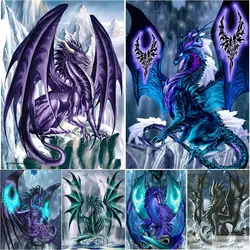 DIY 5D Dragon Diamond Painting Full Round Square Crystal Rhinestone Cross Stitch Diamond Embroidery Mosaic Pictures Home Decor