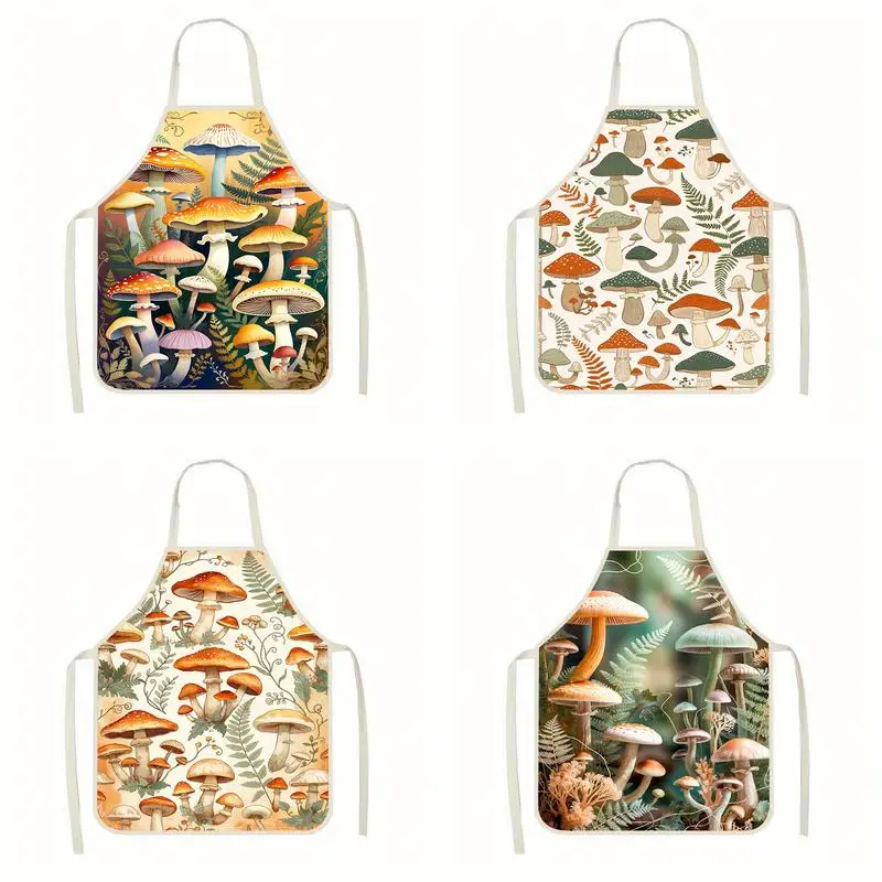 

Mushroom Fantasy Aprons Linen apron, suitable for kitchen cooking, parent-child interaction, painting and other scenarios