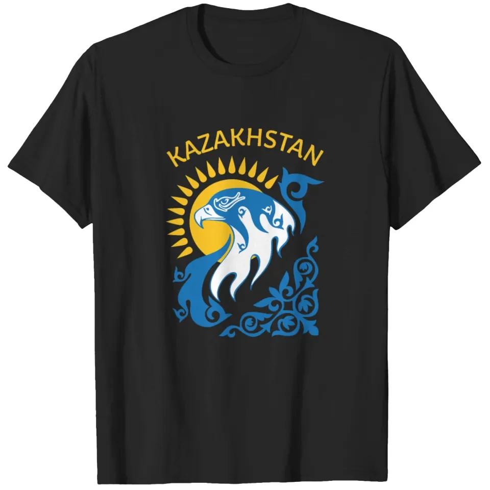 

Republic Kazakhs Sun Eagle Emblem Kazakhstan Kazakh Gift T-Shirt 100% Cotton O-Neck Short Sleeve Casual Mens T-shirt Streetwear