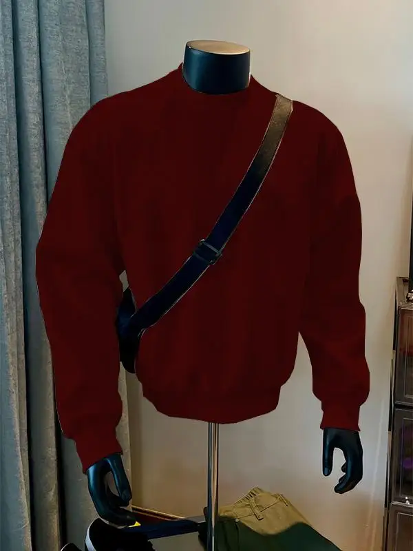 

Мужская толстовка American Sle Heavyweight Wine Red, осенне-зимняя, утепленная, с длинным рукавом, без капюшона, из полиэстера, Cleanfit