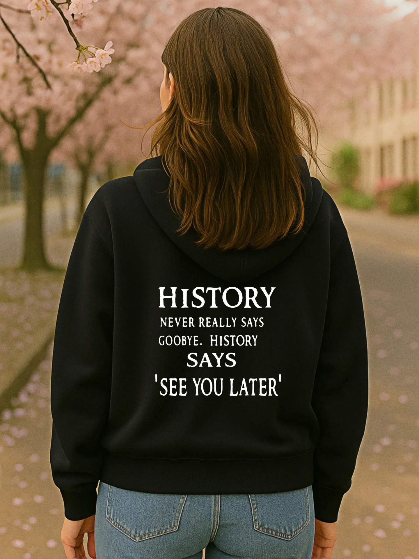 Grafische hoodie dames, letterprint, casual esthetisch, fleece gevoerd, casual dagelijks gebruik, voor jonge mannen