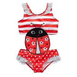 2024 Wholesale high waist swimsuit Kid Girls Swimwear Carton Bumble Bee Swimsuit