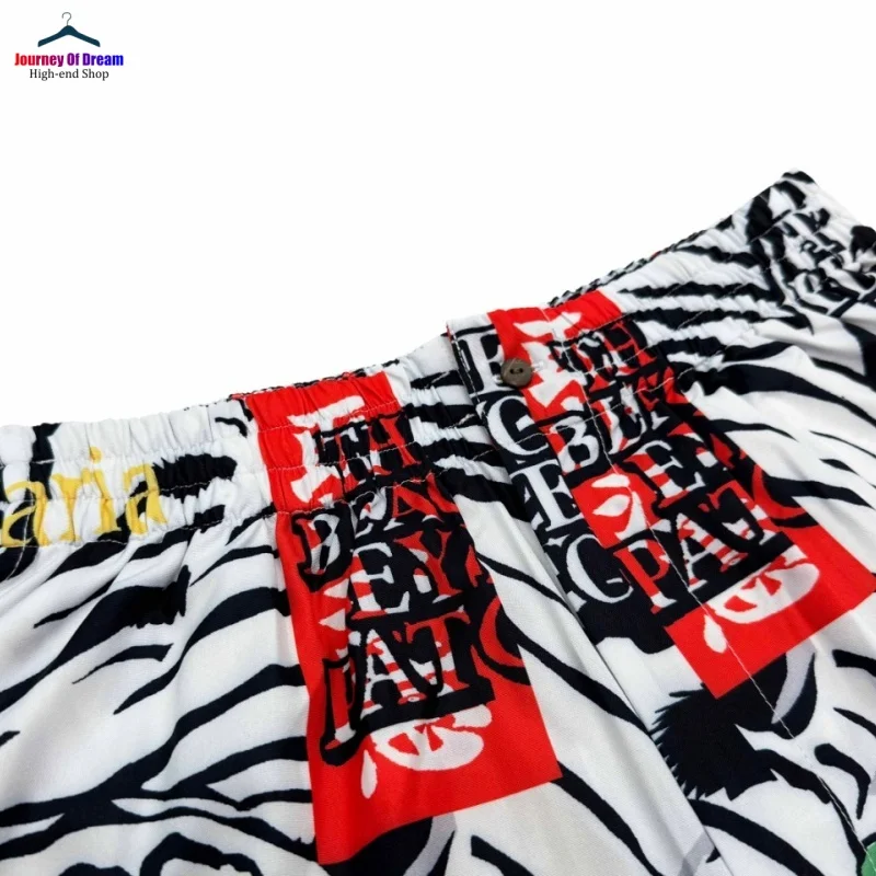 Brown Blue WACKOMARIA Best Quality Digital Printed Cloud Tiger Print Hawaiian Vintage Casual Loose Mens Womens Summer Shorts