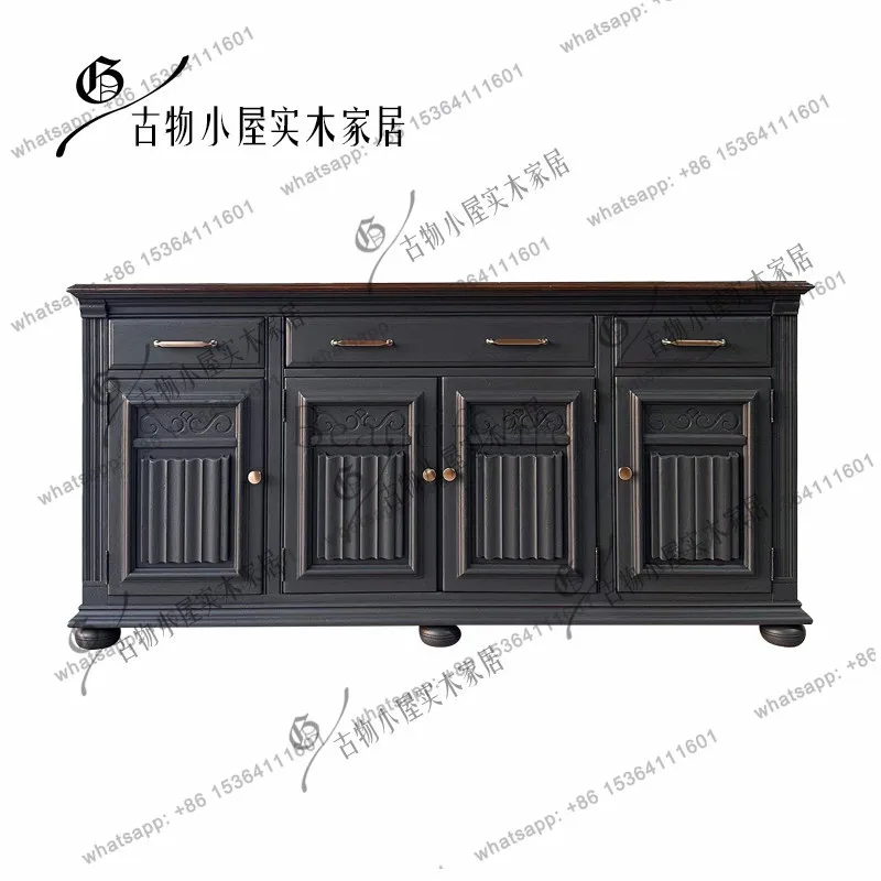 

Neoclassical retro solid wood French chest/old multi-functional storage cabinet/customizable