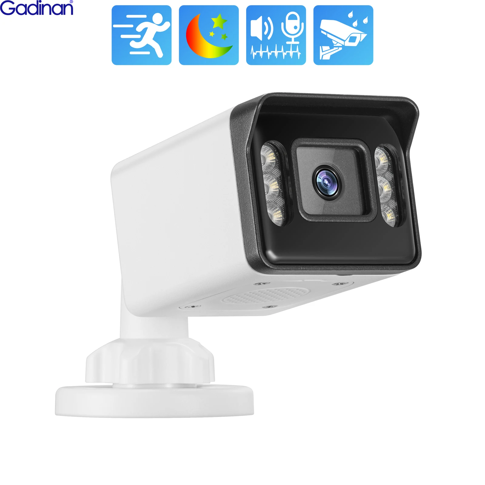 

Gadinan 4K 8MP IP Camera Two Way Audio Outdoor POE H.265 Onvlf Metal Bullet CCTV Home 5MP Color Night Vision Security Camera