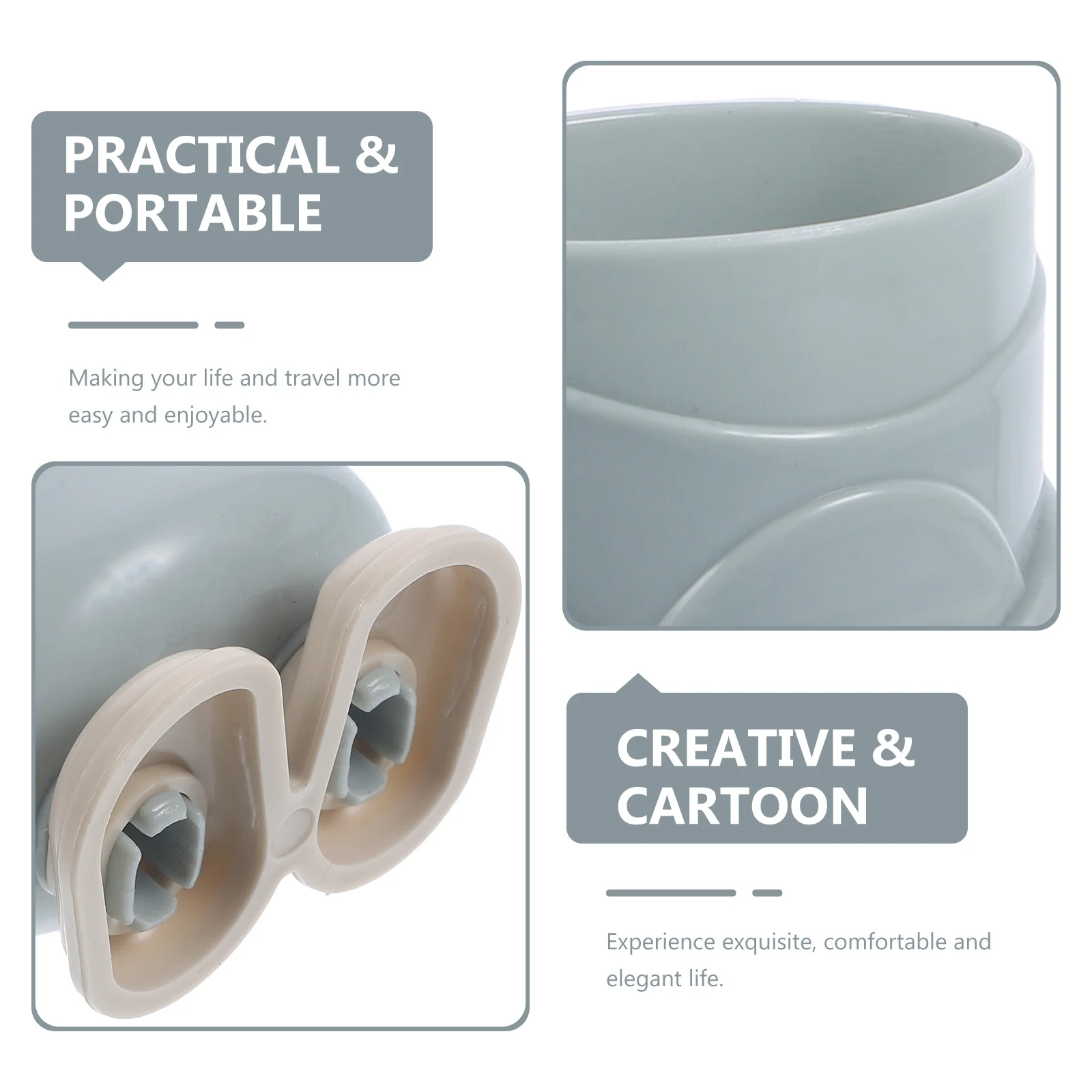 

3Pcs Lovely Toothbrush Case Cartoon Animal Design Portable Travel Cups Random Color Toothbrush Case Tooth Brushing Cups