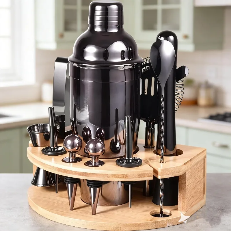 Professional Home DIY Mixology Bar Kit, 12Pcs Stainless Steel 750ml Cocktail Shaker Full Bartender Tools For Party Hotel Drink M