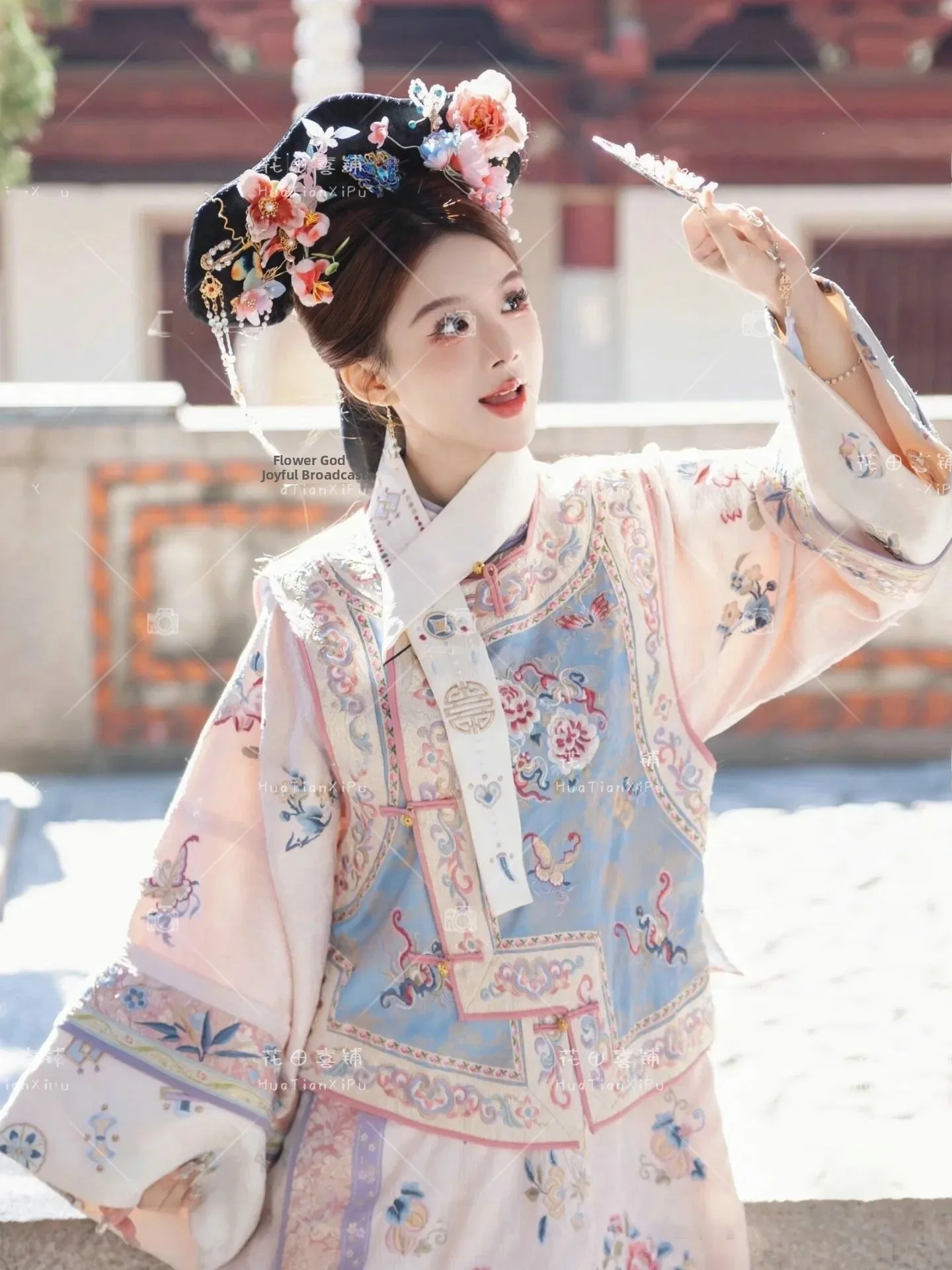 

Princess Style Printed Hanfu Two-Piece Set Women's Qing Dynasty Court Costume Travel Photography Clothing Traditional Ethnic ...