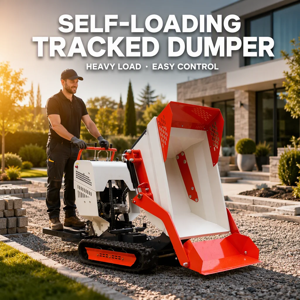 Ergonomic Control Layout  Reinforced Rubber Tracks Portable crawler tipper mini crawler hauling vehicle